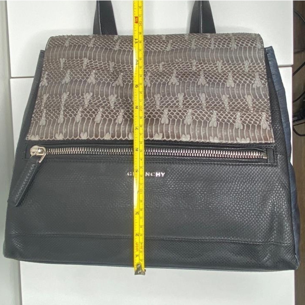 Givenchy Large Pandora Grey Water-snake and Blue and Black Python Bag - Picture 2 of 8